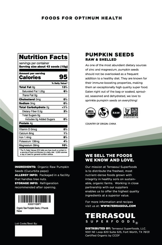 Terrasoul pumpkin seeds close-up, crunchy texture perfect for salads.