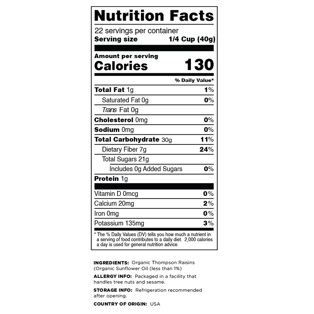 Terrasoul Organic Raisins no-sugar-added, pantry-friendly snack.