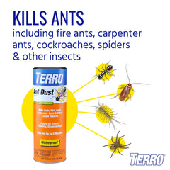 Terro Ant Dust applied on cracks and crevices for long-lasting control.