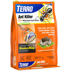 TERRO Ant Killer Plus perimeter treatment around the foundation for outdoor pest control.