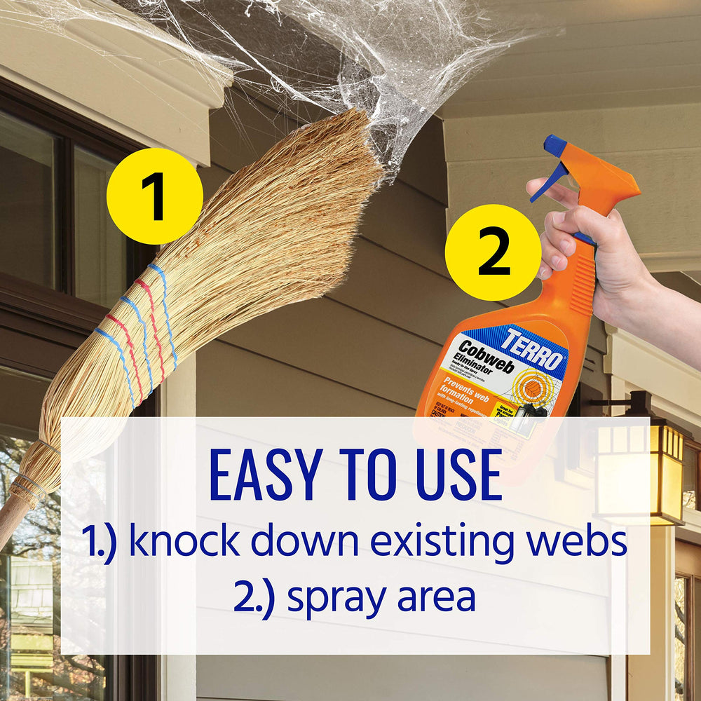 Indoor patch test with TERRO Cobweb Eliminator to ensure compatibility.