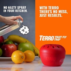 Terro indoor apple-shaped design blends with fruit for subtle protection.