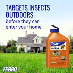 Terro T2600 perimeter application shown on wall for targeted outdoor control