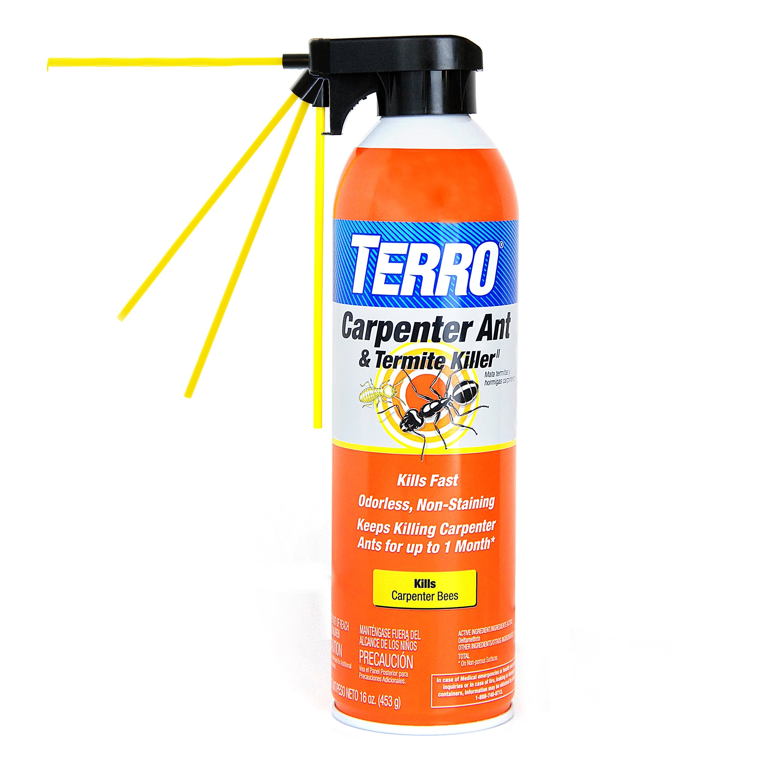 TERRO two-way spray nozzle enables broad coverage or crack-and-crevice precision