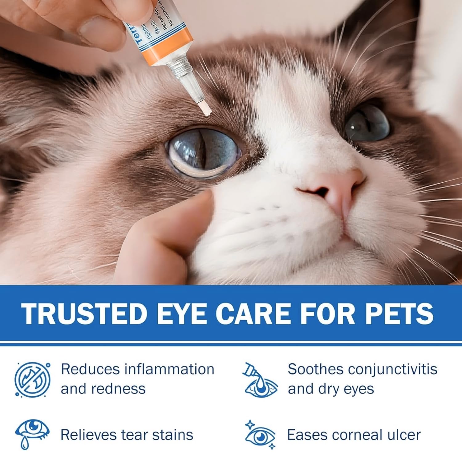 Close-up of Terrapet Eye Care Ointment showing creamy texture.