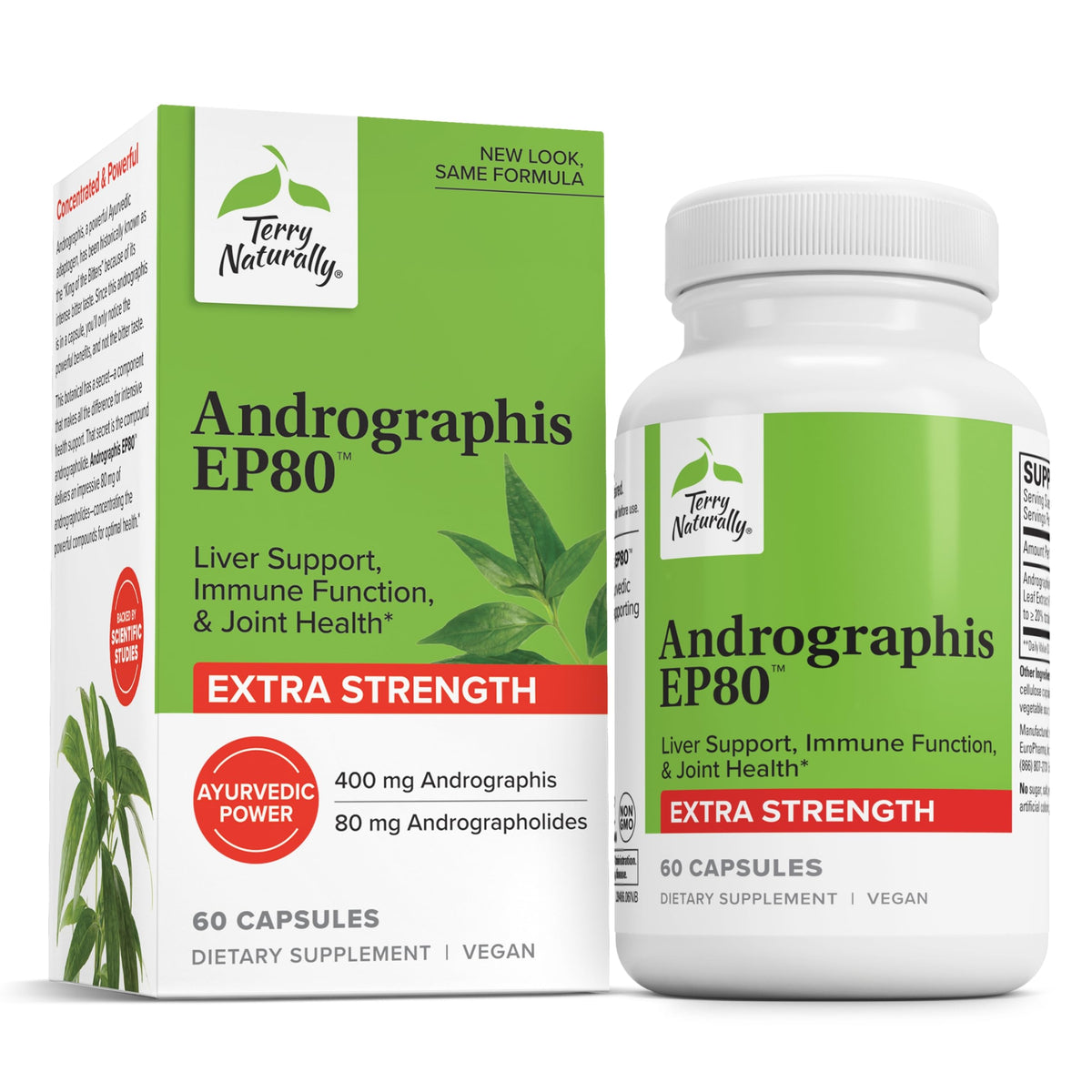 Terry Naturally Andrographis EP80 bottle for brain health and immune support.