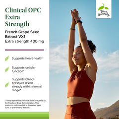 Terry Naturally OPC Extra Strength label close-up highlighting French grape seed extract.