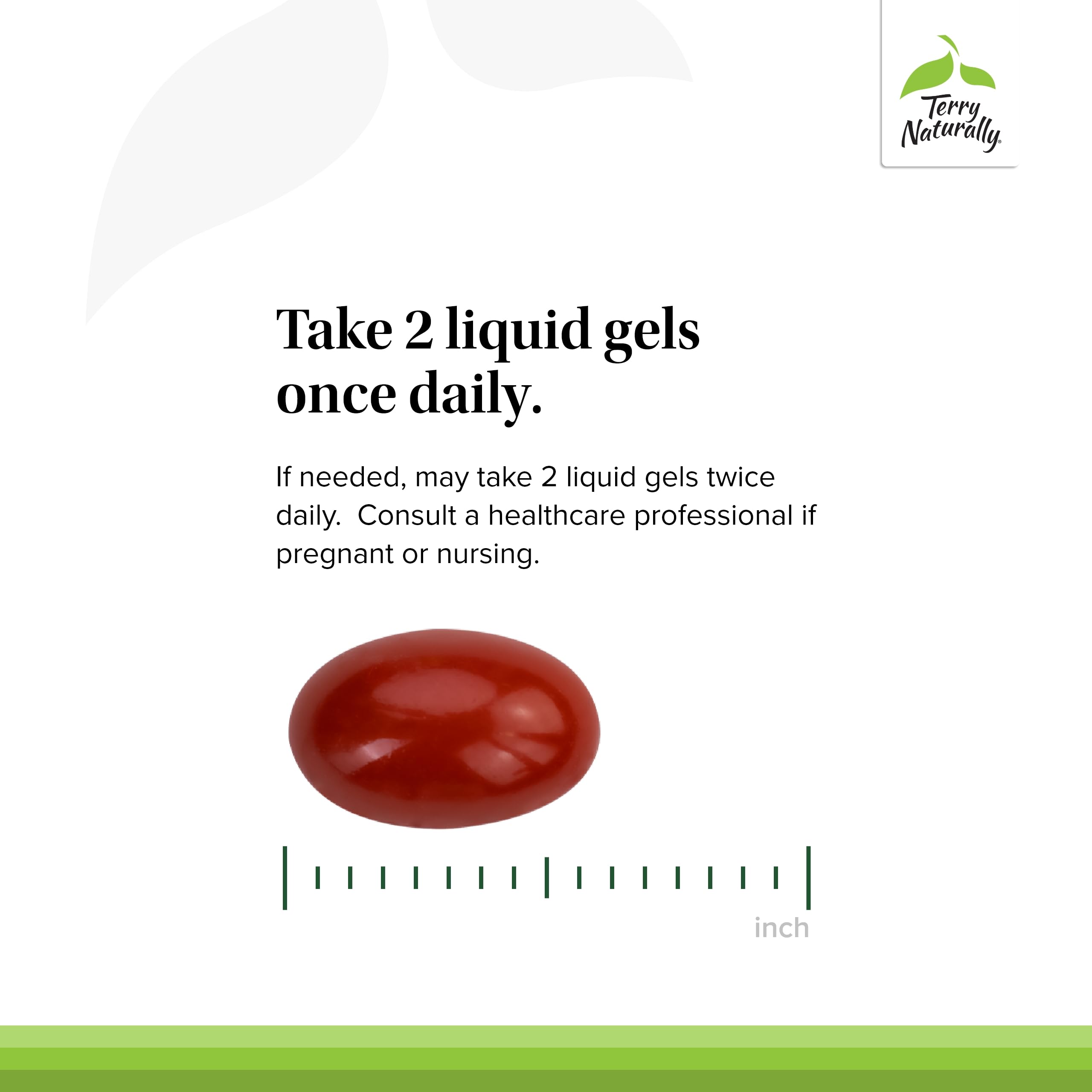 CuraMed bottle with dosage setup for two liquid gels daily