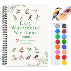 Terself Watercolor Workbooks palette and paints for easy color mixing on the go.