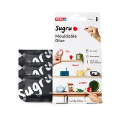 tesa Sugru silicone super glue black 3-pack moldable adhesive for versatile DIY repairs