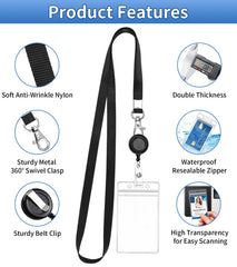 Teskyer clear ID badge holders protect cards with a waterproof seal