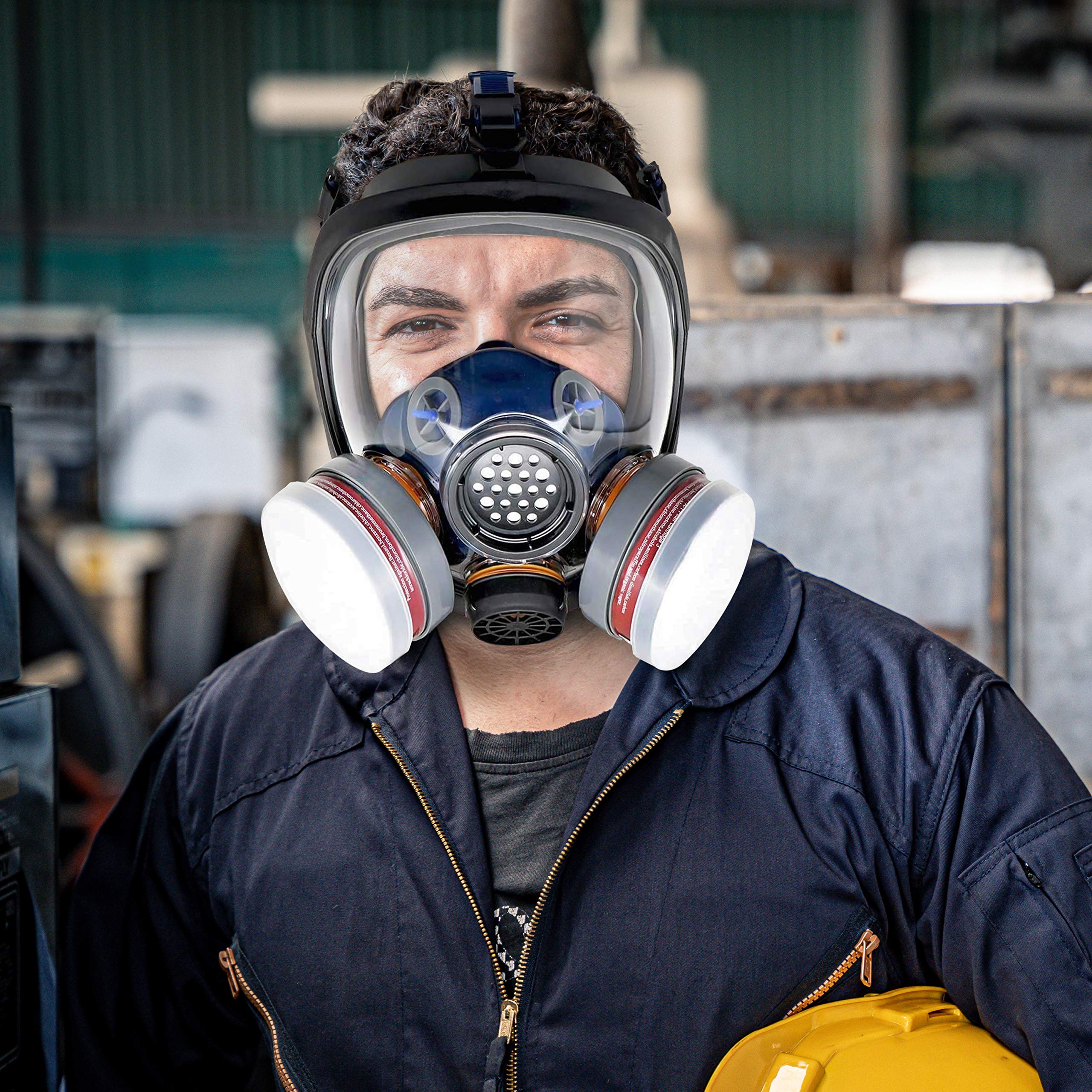 Tesoro Moda full-face respirator airflow valve reduces heat and humidity
