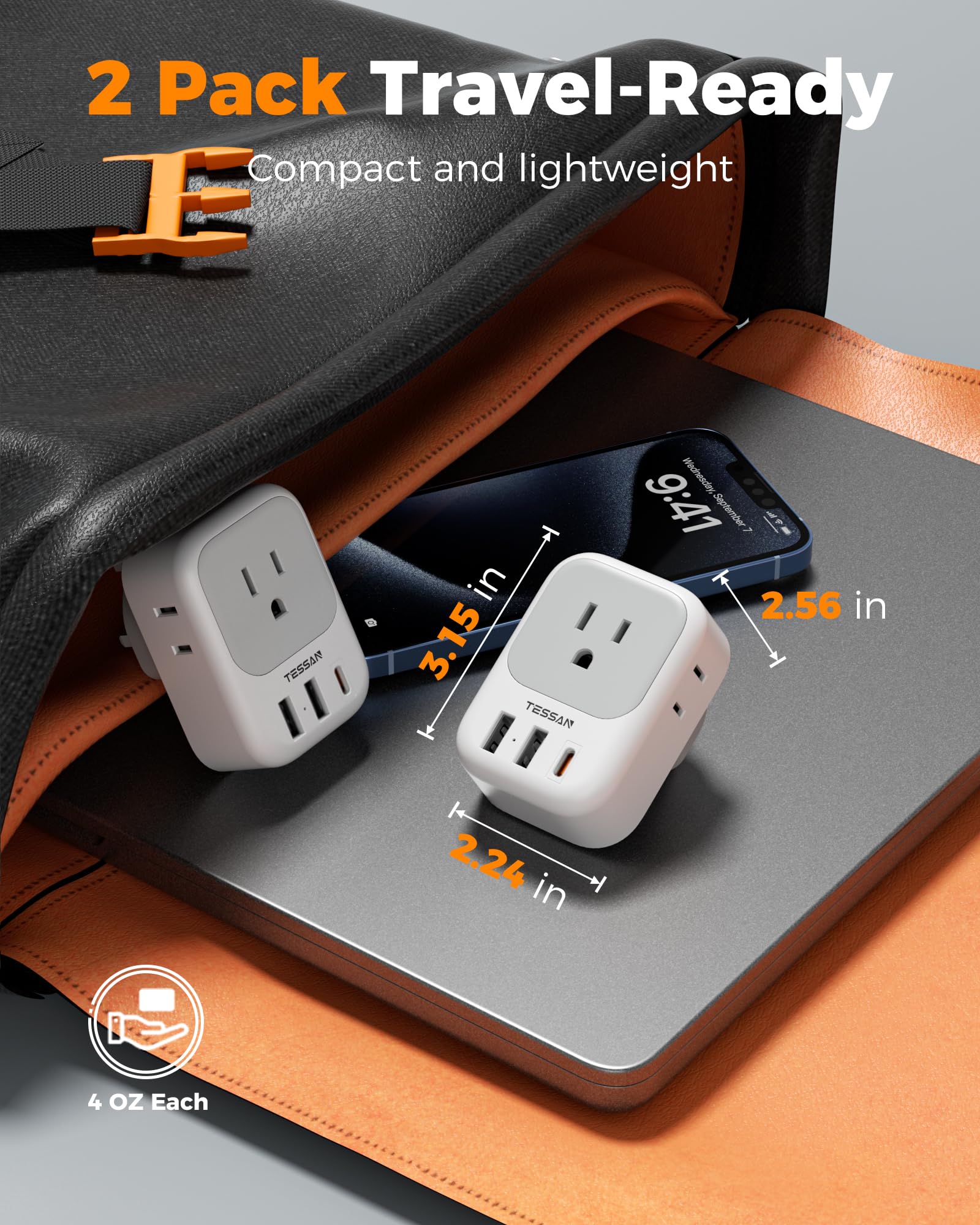 TESSAN 2-pack offers convenience for multiple destinations and travelers.