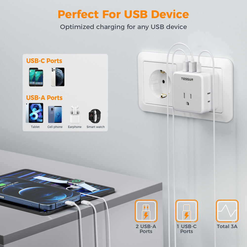 Compact design keeps the TESSAN adapter easy to pack.