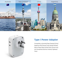 TESSAN Australia travel compact adapter fits luggage and saves space while traveling.