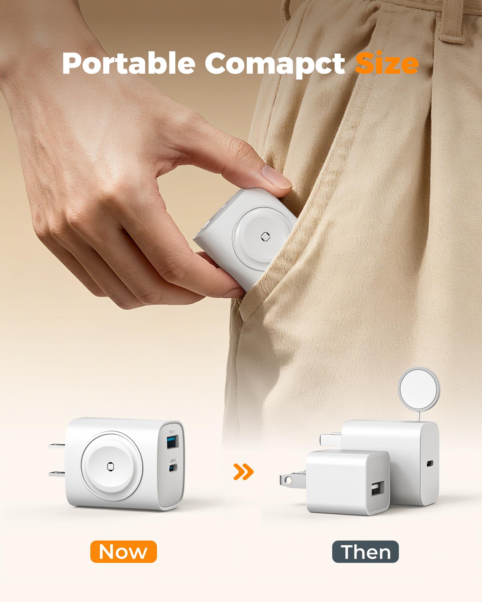 TESSAN compact travel charger fits easily in a bag for on-the-go use.