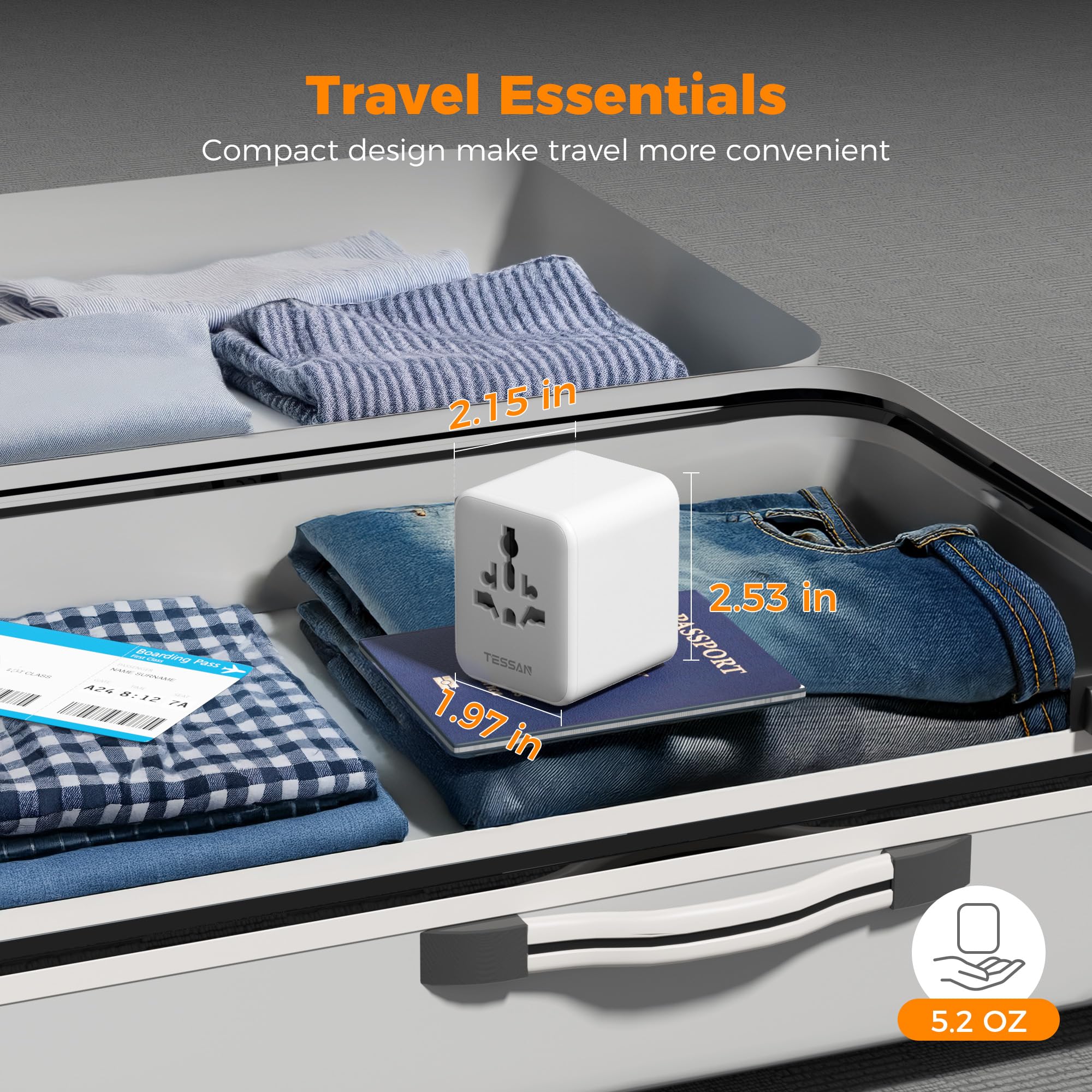 TESSAN on cruise ship, compact travel companion