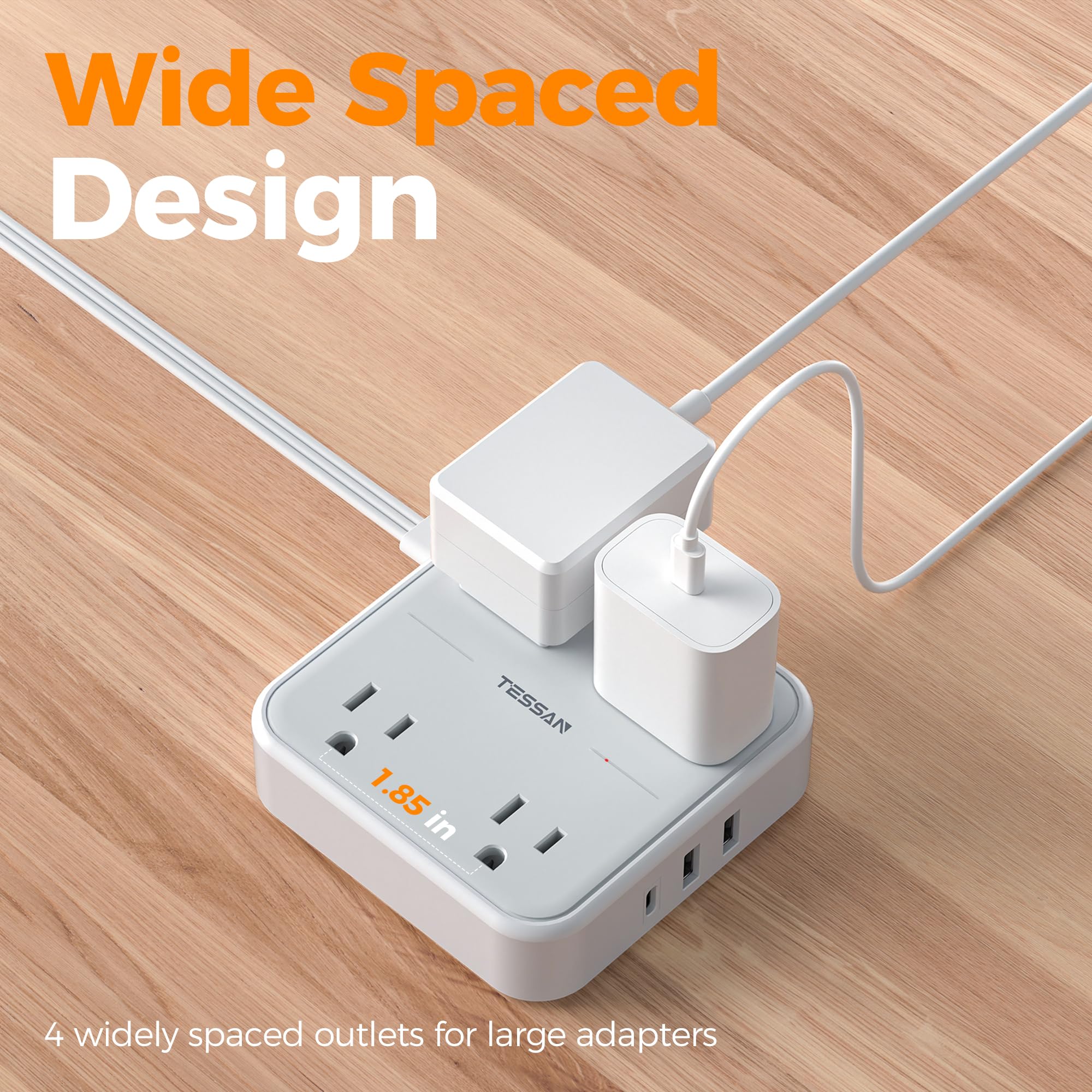 TESSAN dorm-office desktop setup as a charging station.