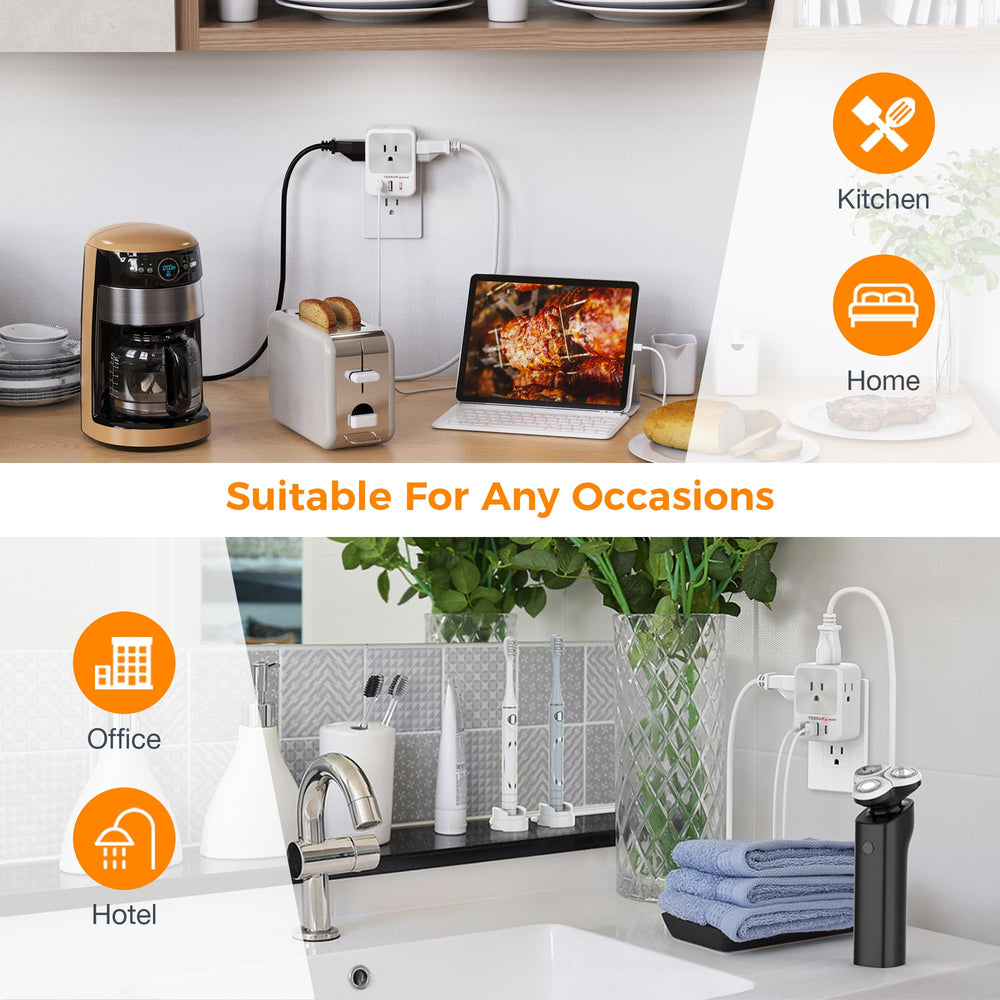 TESSAN dorm and office setup demonstrates a tidy power hub.
