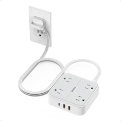 TESSAN flat-plug-extension-compact: slim profile behind furniture for easy access.