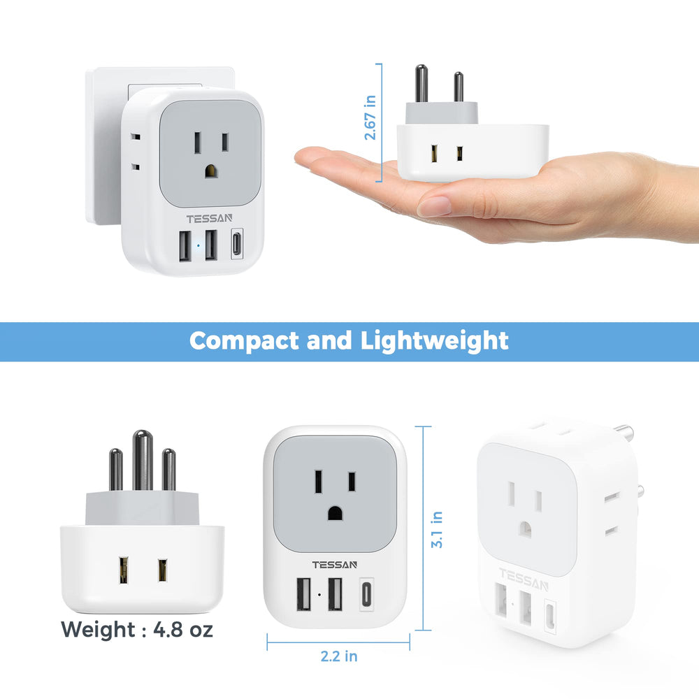 TESSAN travel adapter ideal for cruises and flights