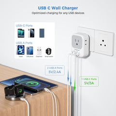 TESSAN compact travel adapter fits easily in luggage