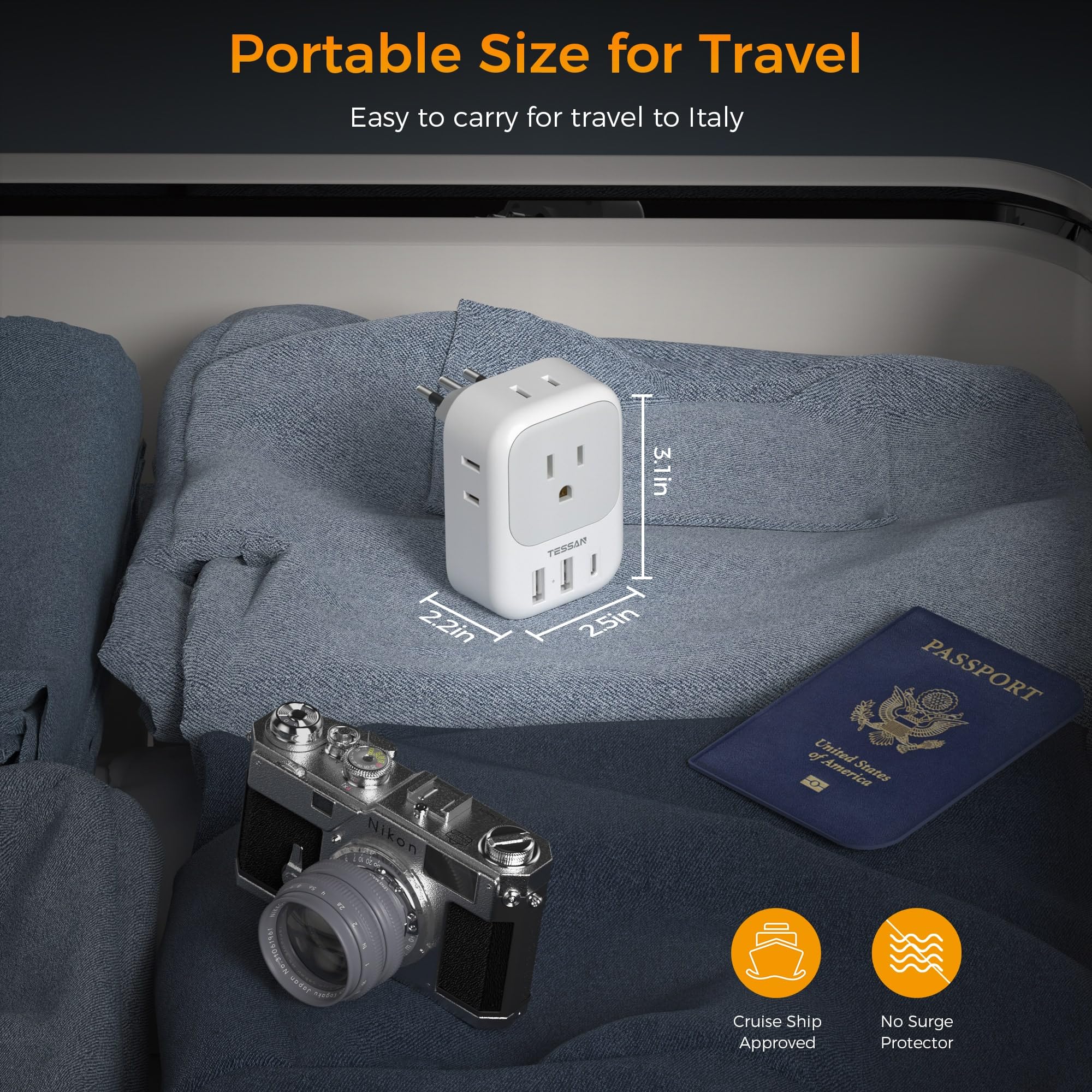 TESSAN Type L socket compatibility for international trips.