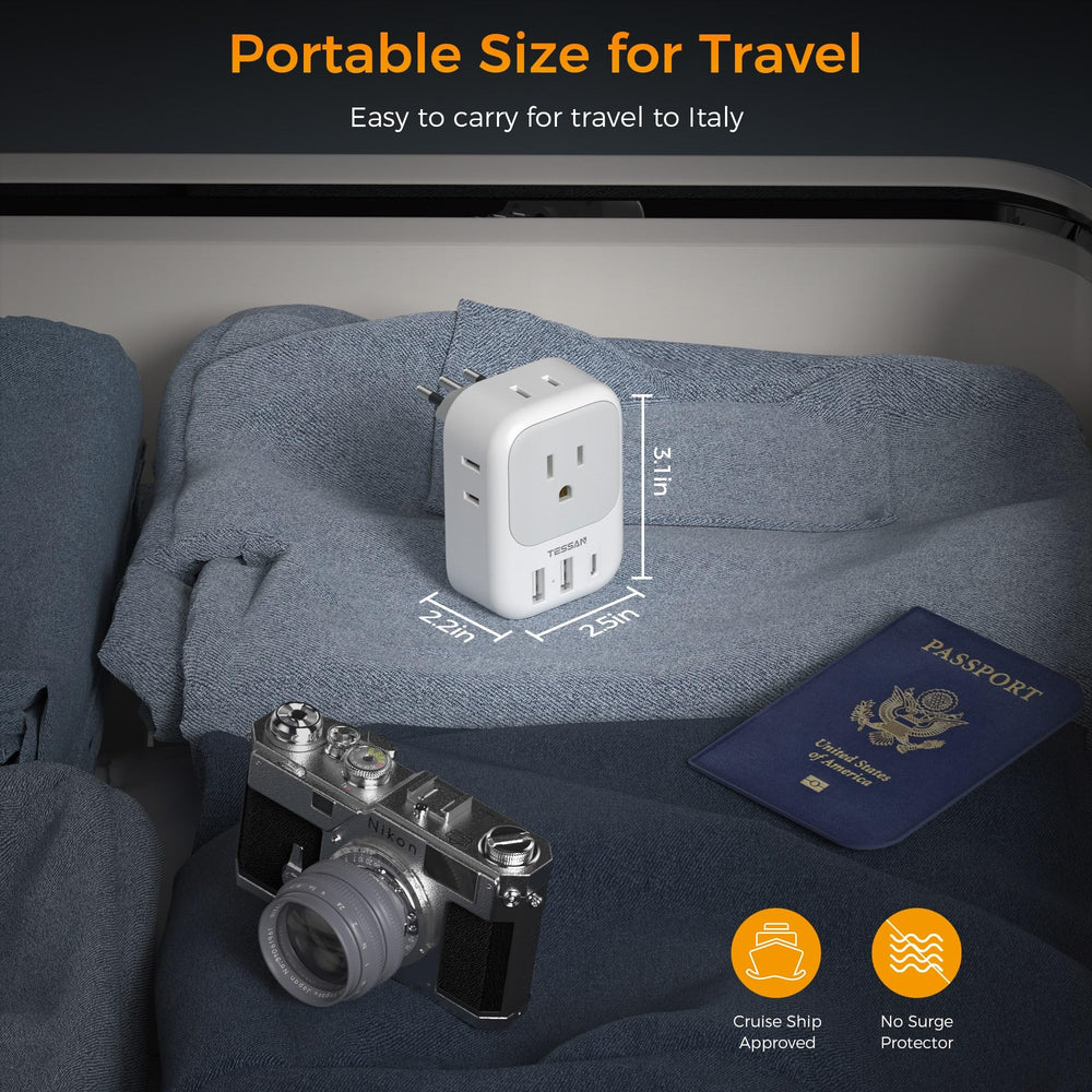 TESSAN Type L socket compatibility for international trips.