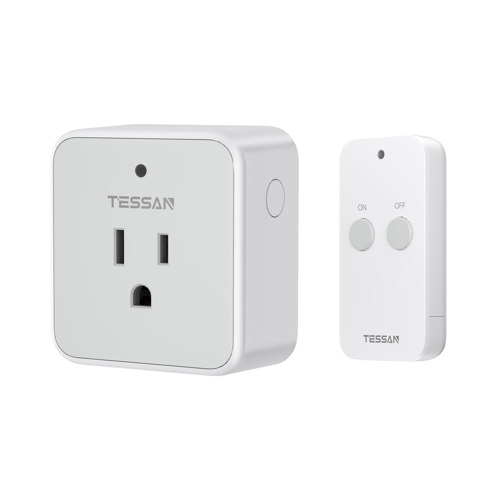 TESSAN remote-control-outlet compact design for unobtrusive bedside or sofa use.