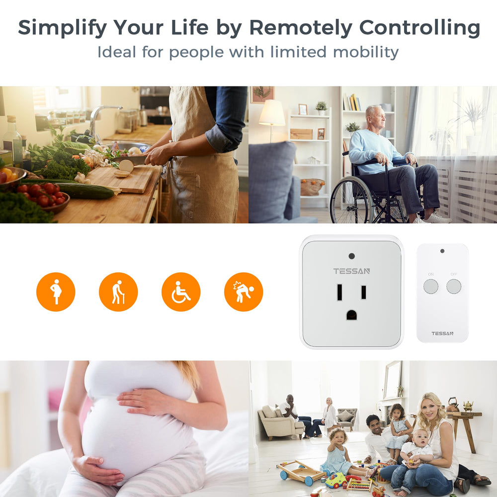 TESSAN remote-control-outlet remote back mount keeps controller nearby.