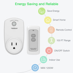 TESSAN RF remote works through walls for hard-to-reach devices.