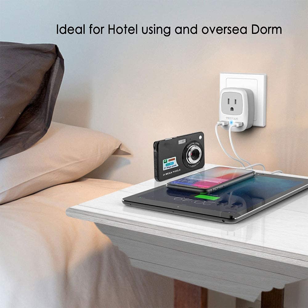 TESSAN travel-in-use Europe hotel setup demonstrates real-world use.
