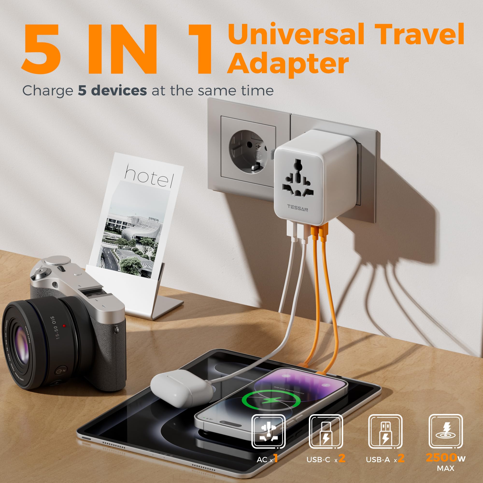 TESSAN Type G plug ready for UK devices