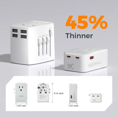 TESSAN adapter with two USB-C ports and one USB-A port for fast charging.