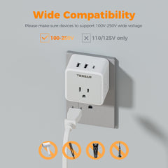 TESSAN USB-C and USB-A ports enable simultaneous charging for phones and tablets