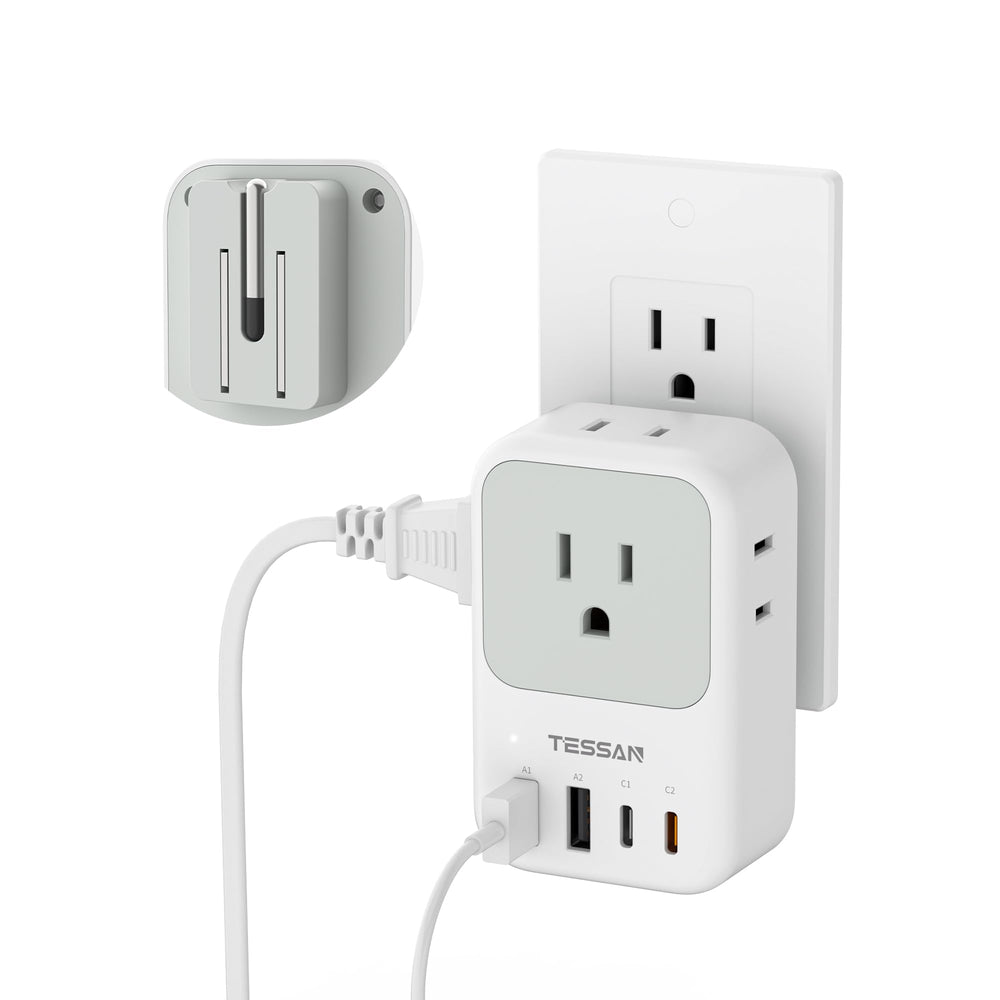 TESSAN USB-C Charger Block 20W front view powers devices quickly at home or travel.