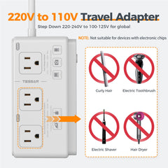 TESSAN USB-C port enables fast charging for devices.