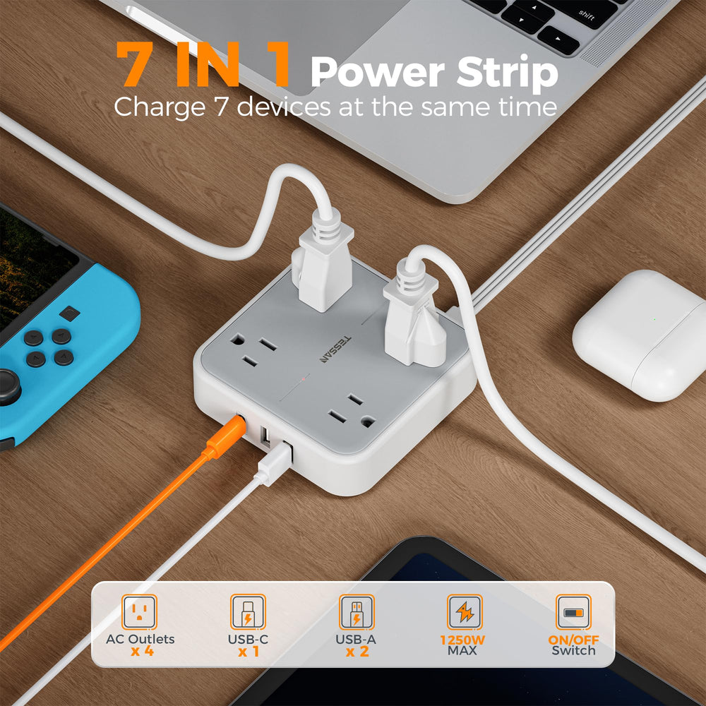 TESSAN three USB ports support versatile charging options.