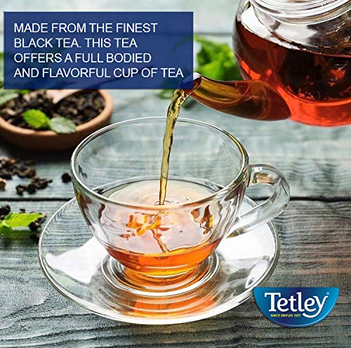 Tetley brand packaging on shelf signals trusted choice