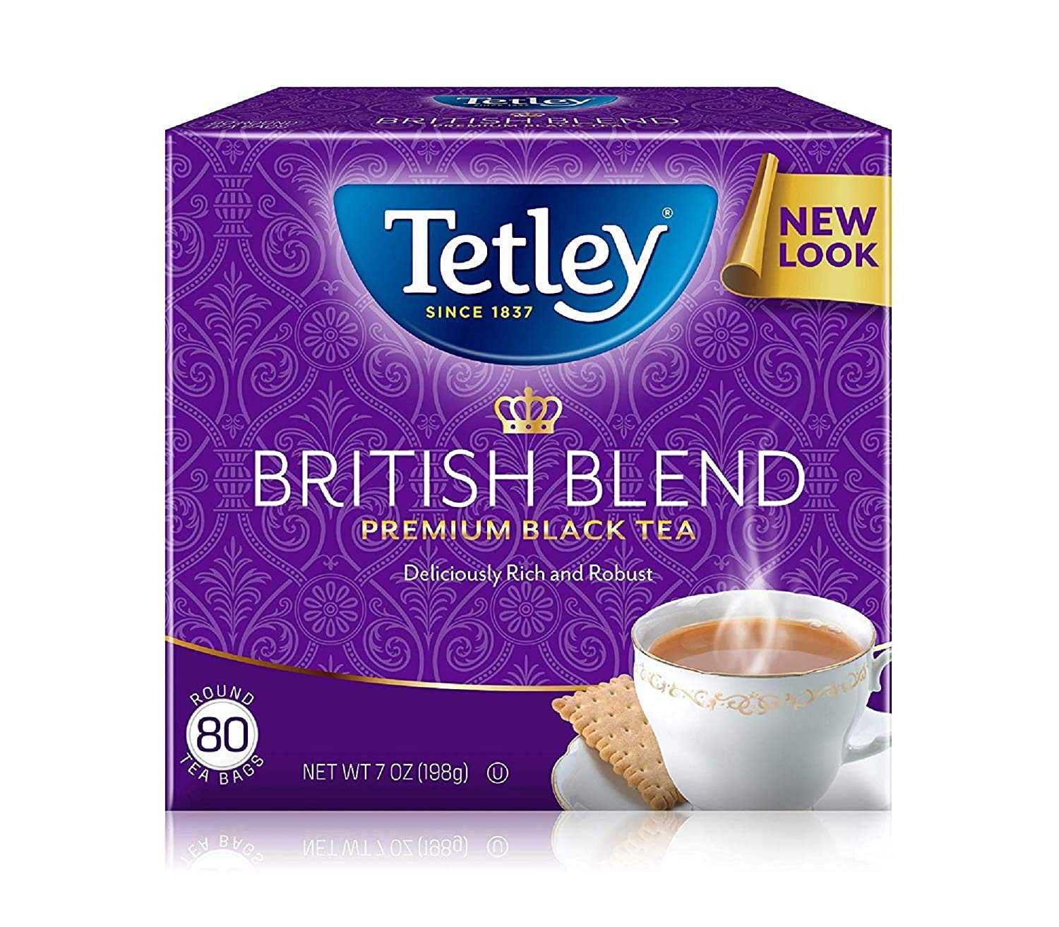 Tetley British Blend premium tea bags pack6 front showing full-bodied flavor