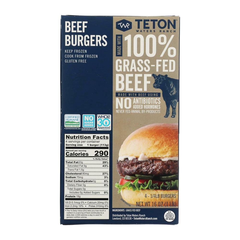 Teton Waters Ranch frozen burger patties for quick weeknight meals