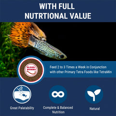 Tetra BloodWorms child-safety lid emphasizes family-friendly storage and reduced spill risk