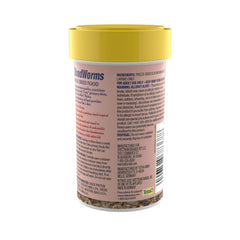 Tetra BloodWorms closeup pieces highlight crisp freeze-dried bits ideal for small to mid-size fish