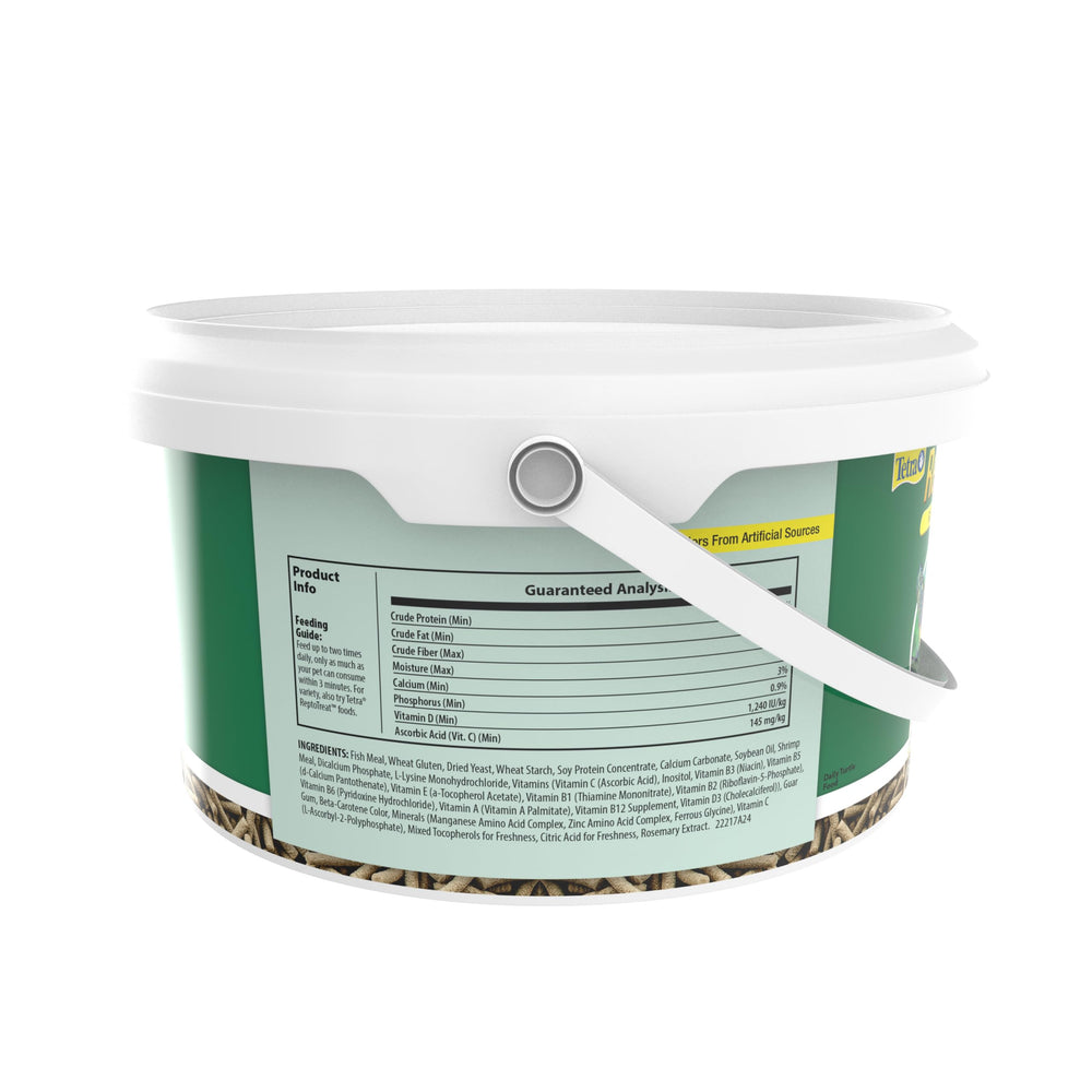 Daily feeding with ReptoMin sticks offers a simple routine for pets.