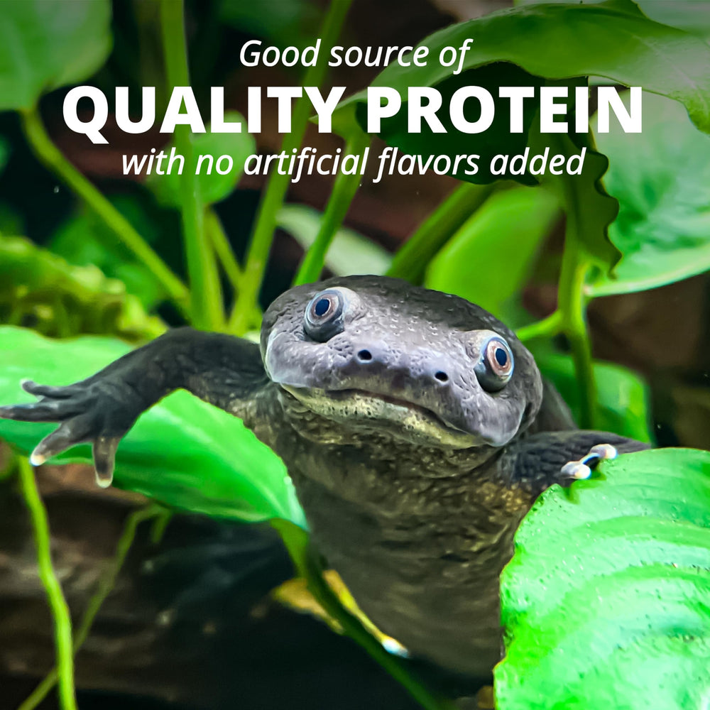 Tetra ReptoMin formula with no artificial flavors for natural feeding.