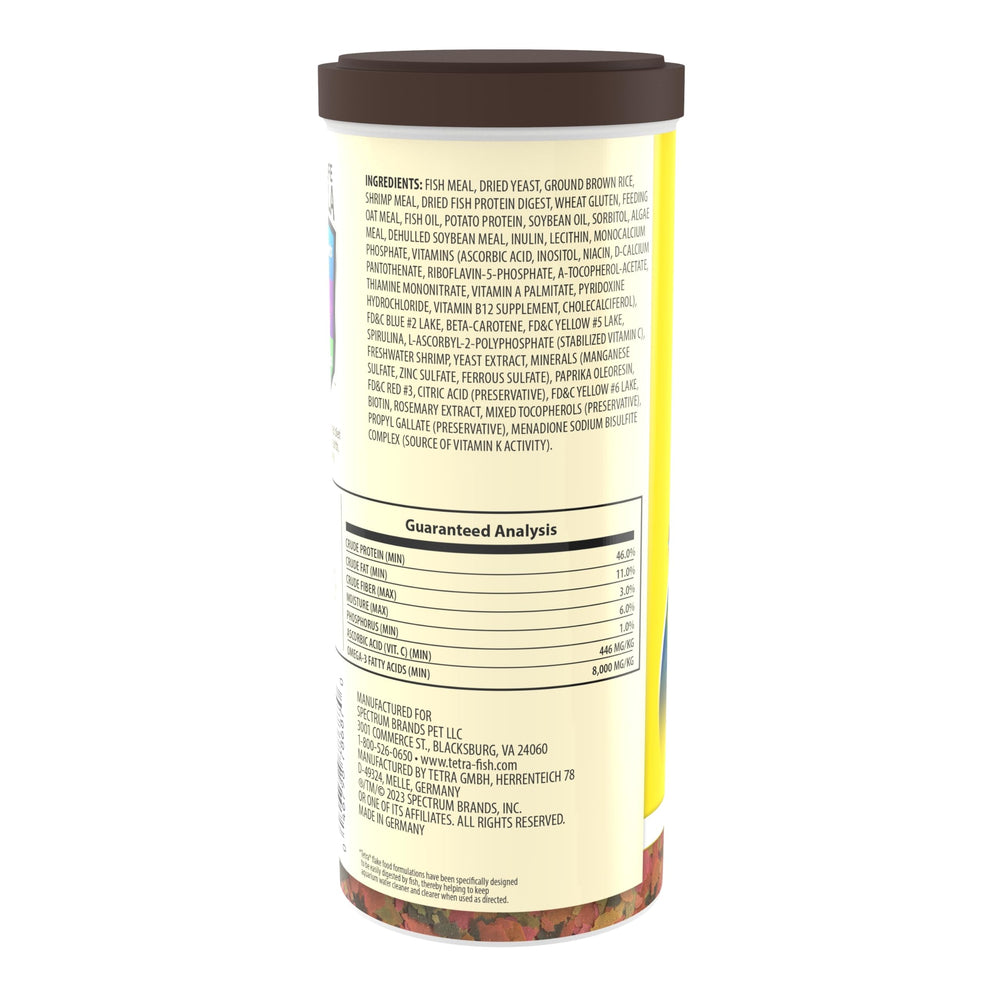 TetraMin Tropical Flakes packaging image highlights easy use for beginners.
