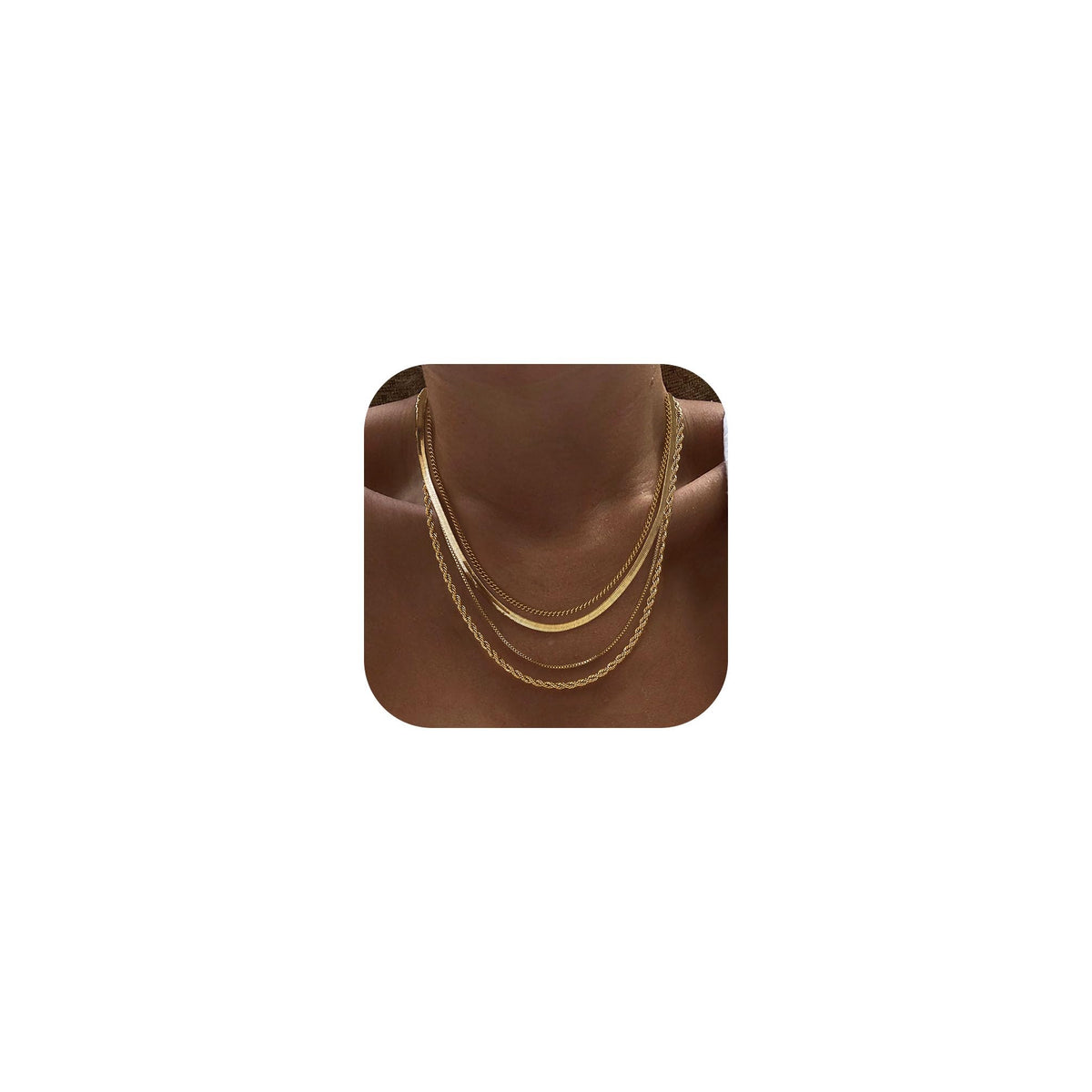 Tewiky herringbone necklace offers versatile layering for everyday wear.