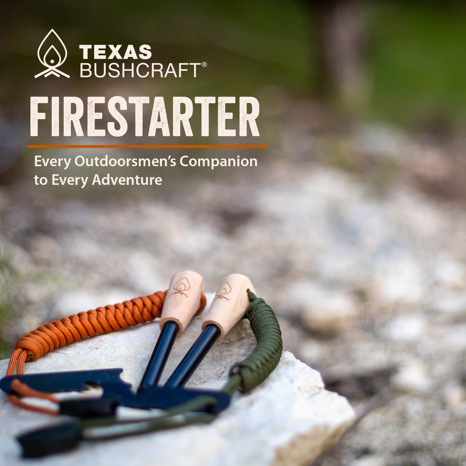 Texas Bushcraft fire starter striker—compact tool for fast ignition.