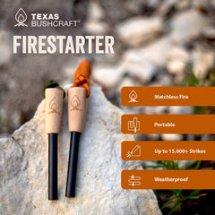 Texas Bushcraft hardwood handle—ergonomic grip for precise control.