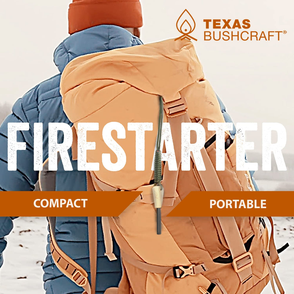 Texas Bushcraft paracord lanyard—easy retrieval and secure carry.